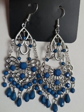 Paparazzi Glass Slipper Glamour Blue Earrings NWT